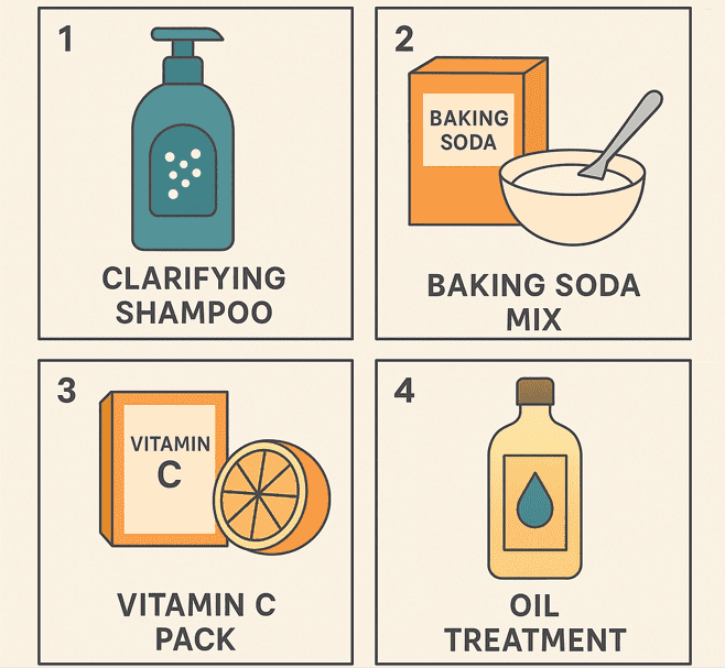 Hair dye removal infographic Hair dye removal infographic